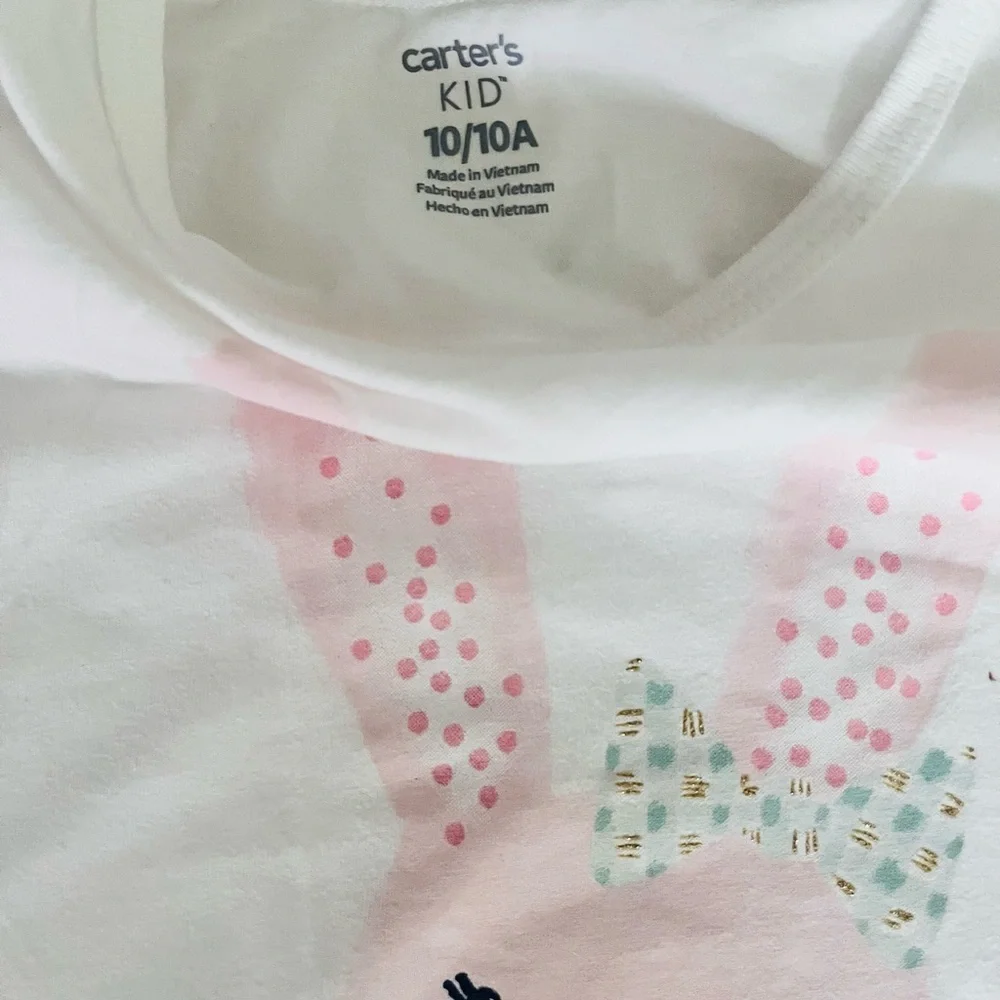 Carter's kids Pink and White Bunny tulle dress